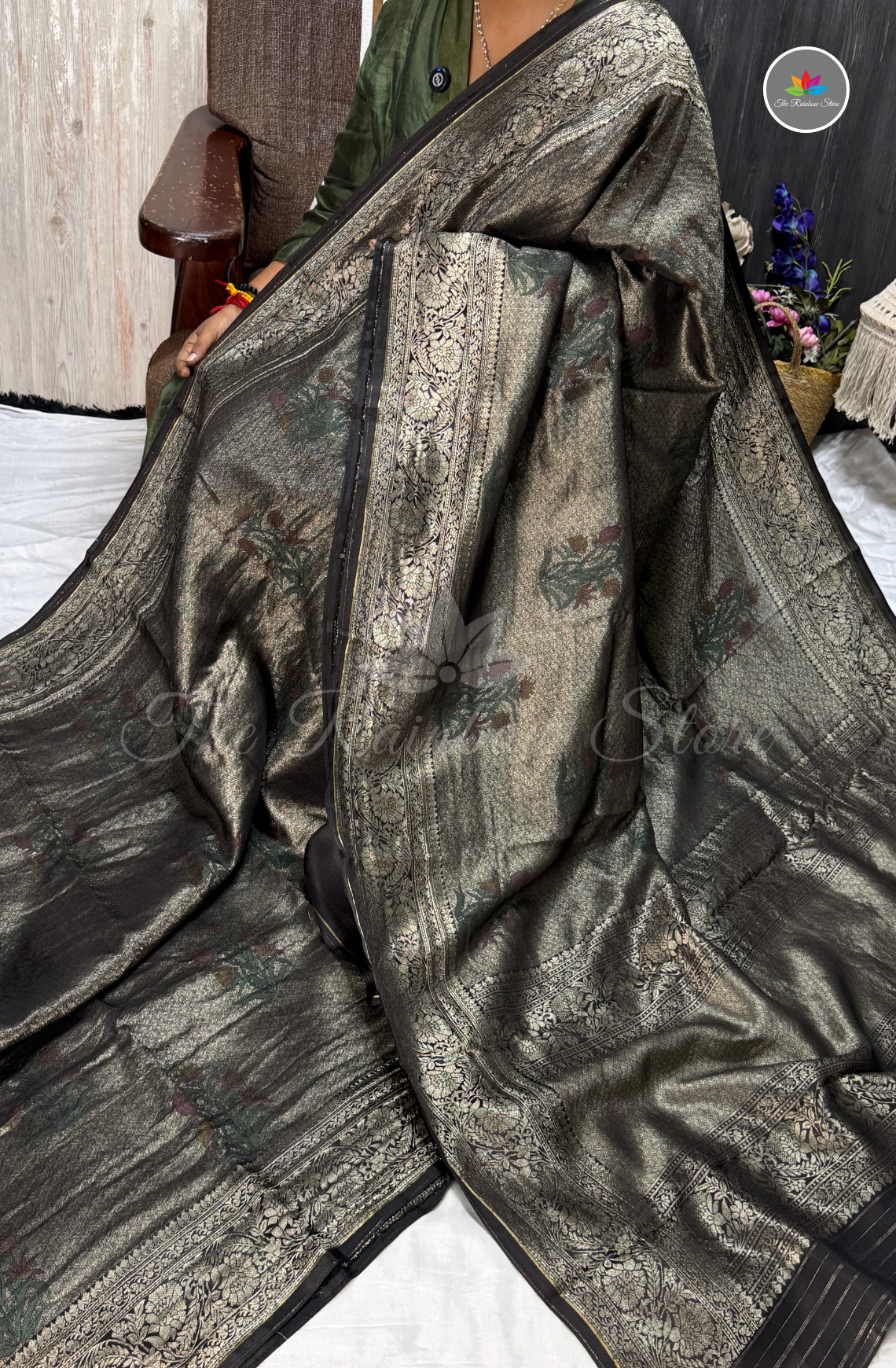 Banarasi Tissue Brocade Saree - Black