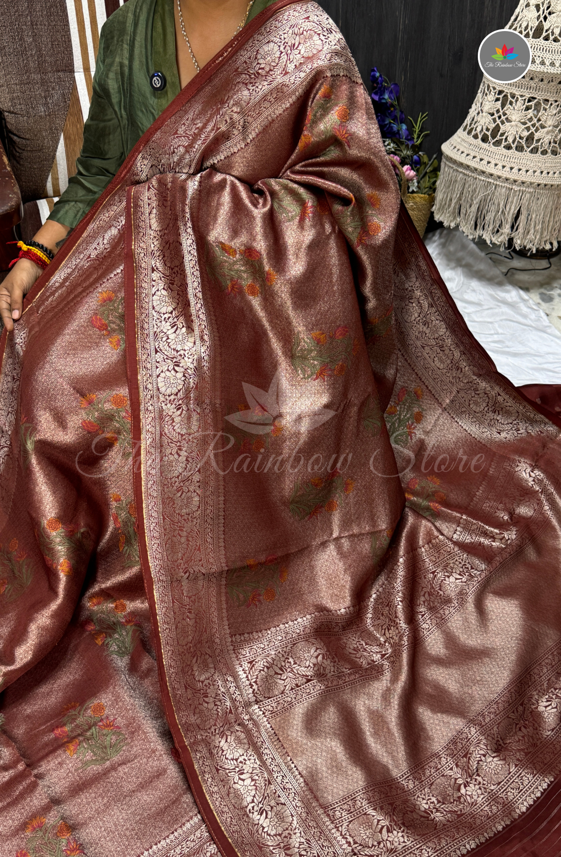 Banarasi Tissue Brocade Saree - Copper Brown