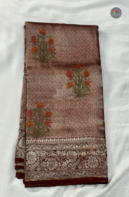 Banarasi Tissue Brocade Saree - Copper Brown