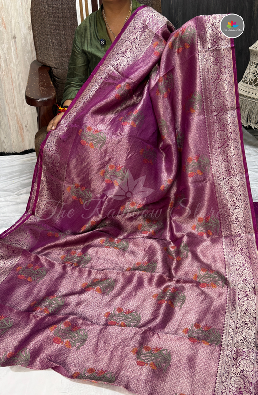 Banarasi Tissue Brocade Saree - Purple