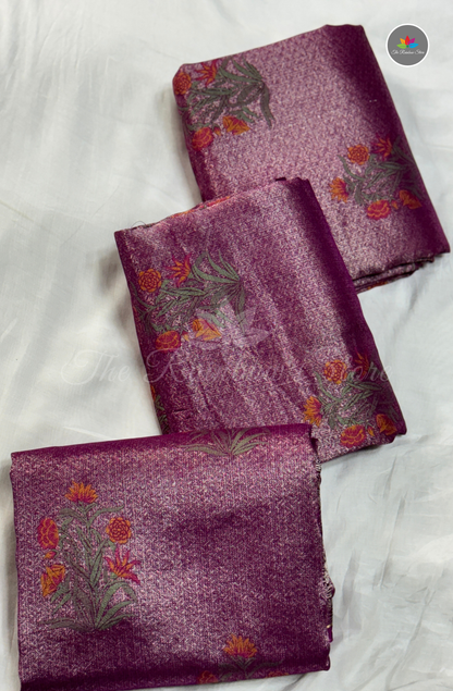 Banarasi Tissue Brocade Saree - Purple