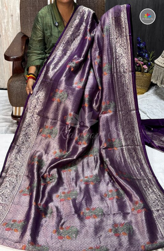 Banarasi Tissue Brocade Saree - Royal Purple