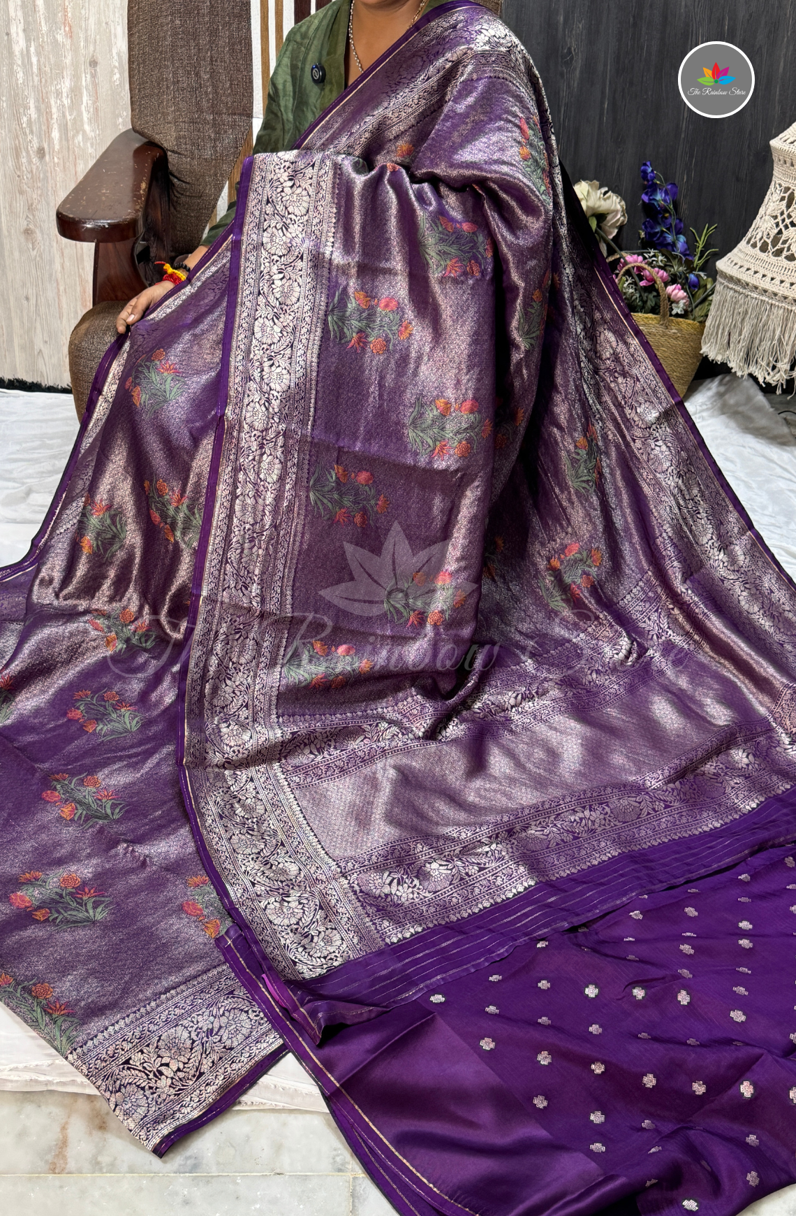 Banarasi Tissue Brocade Saree - Royal Purple