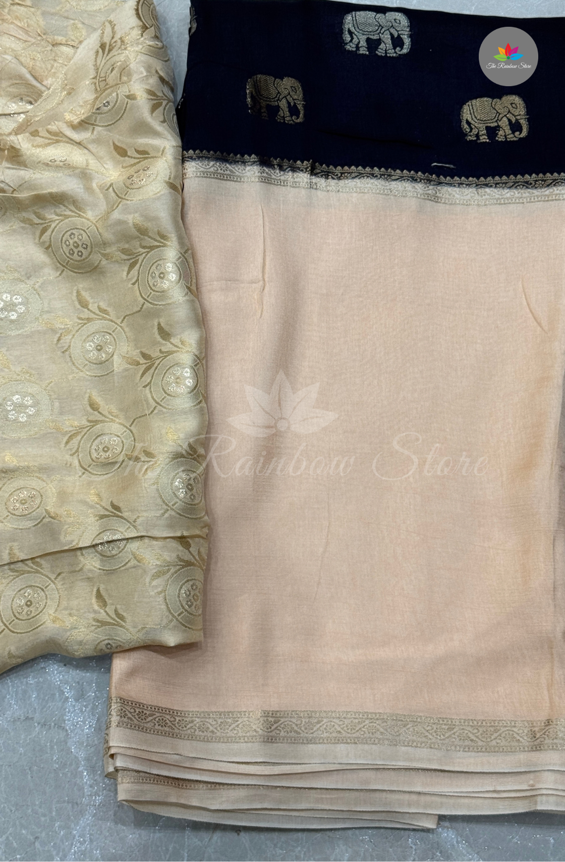 Visco Crepe Saree - Beige