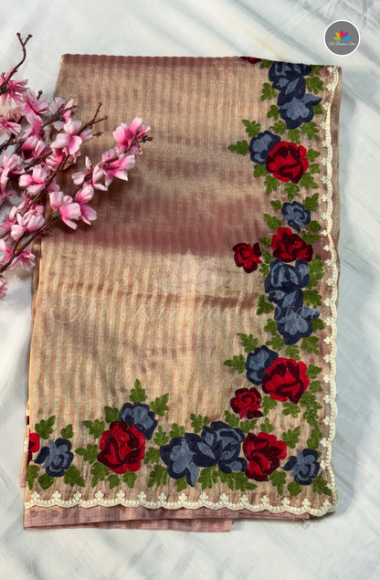 Tissue Saree - Blush Pink