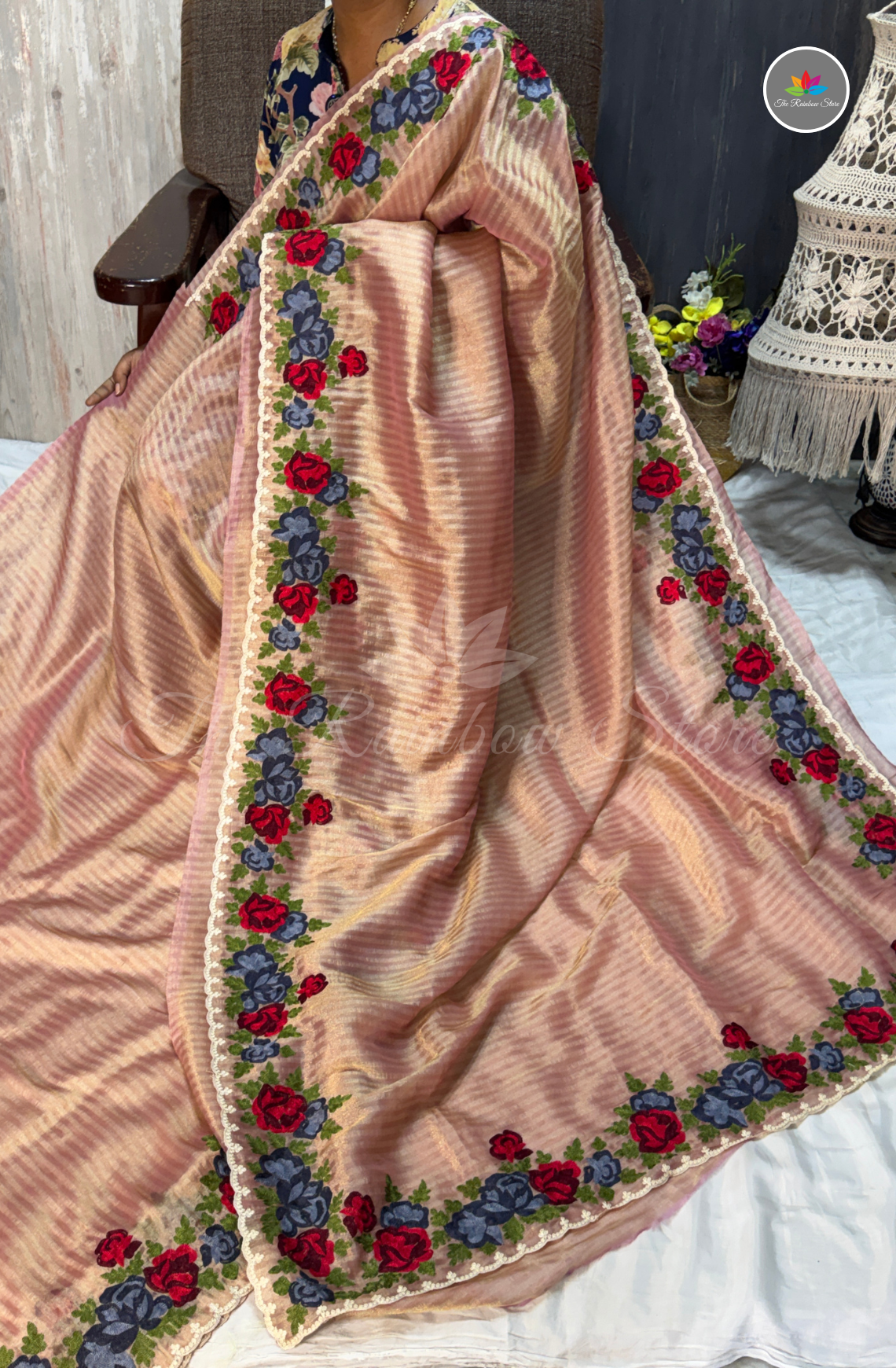Tissue Saree - Blush Pink