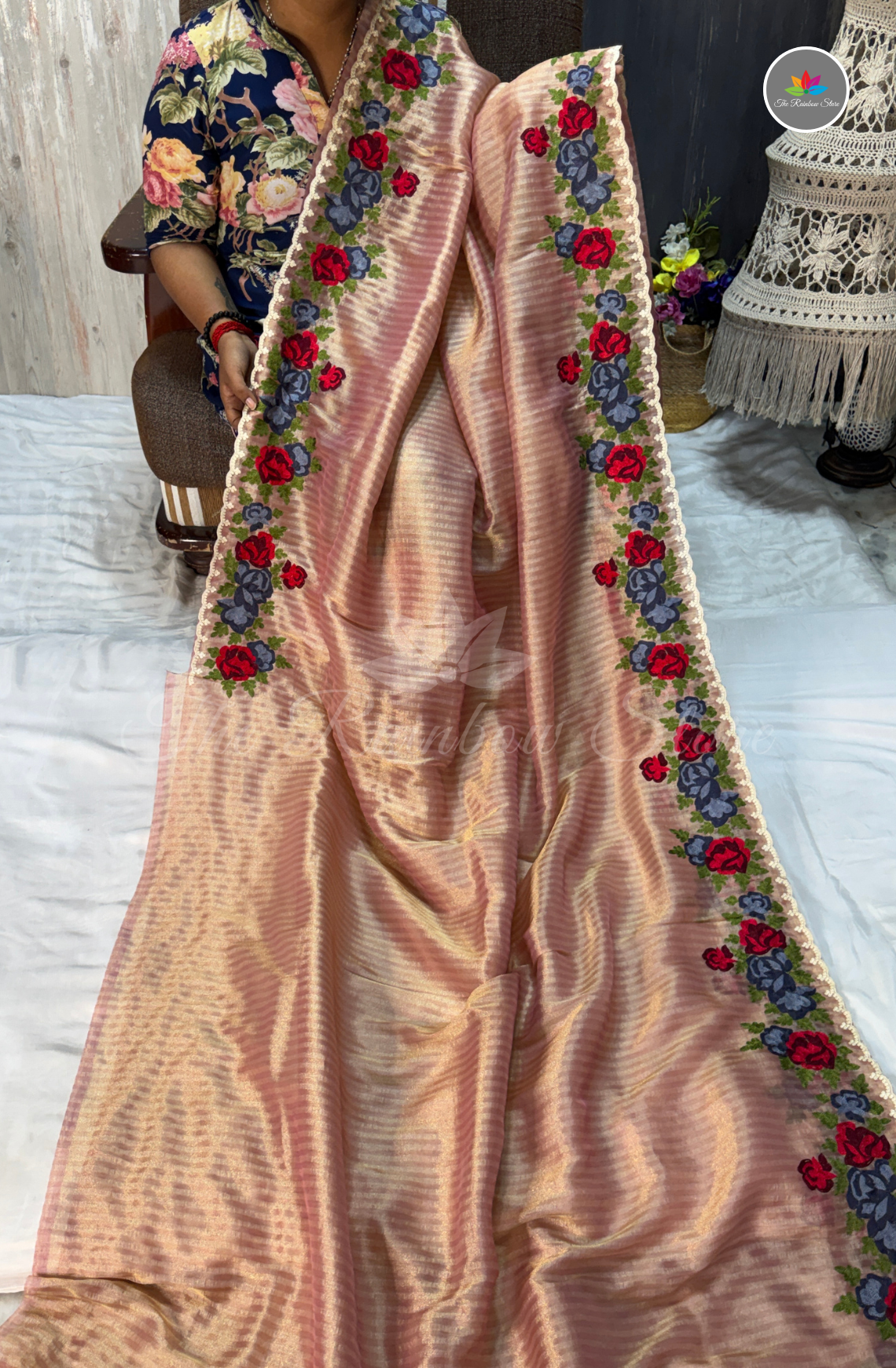 Tissue Saree - Blush Pink