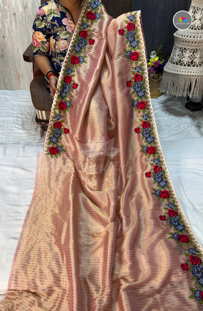 Tissue Saree - Blush Pink