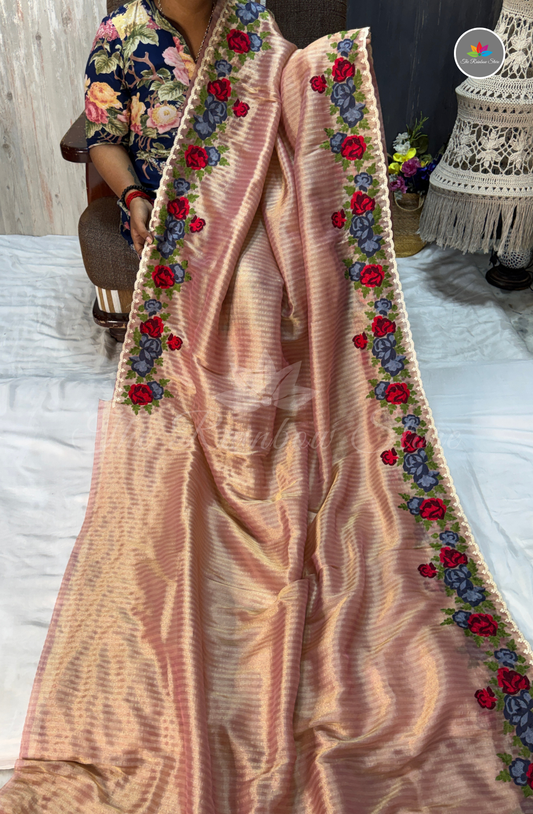 Tissue Saree - Blush Pink
