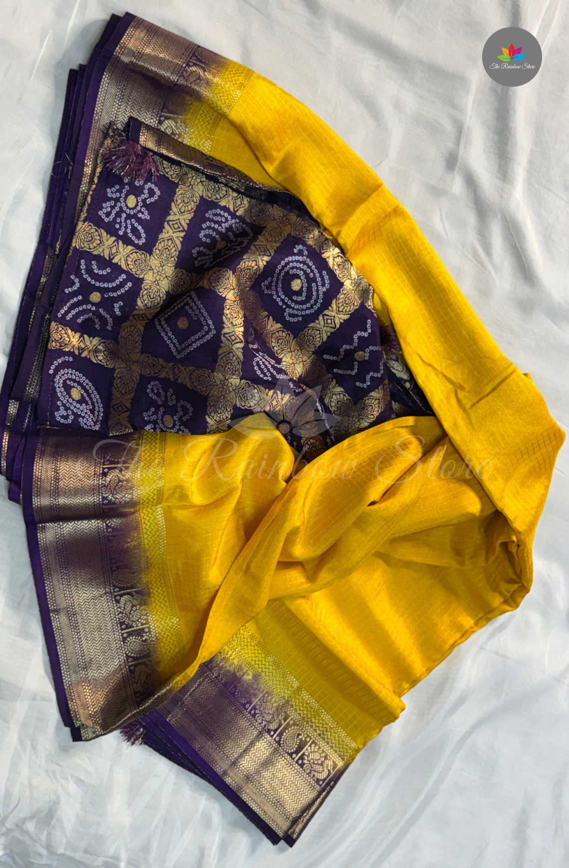 Crepe Silk  Saree - Bright Mustard Yellow