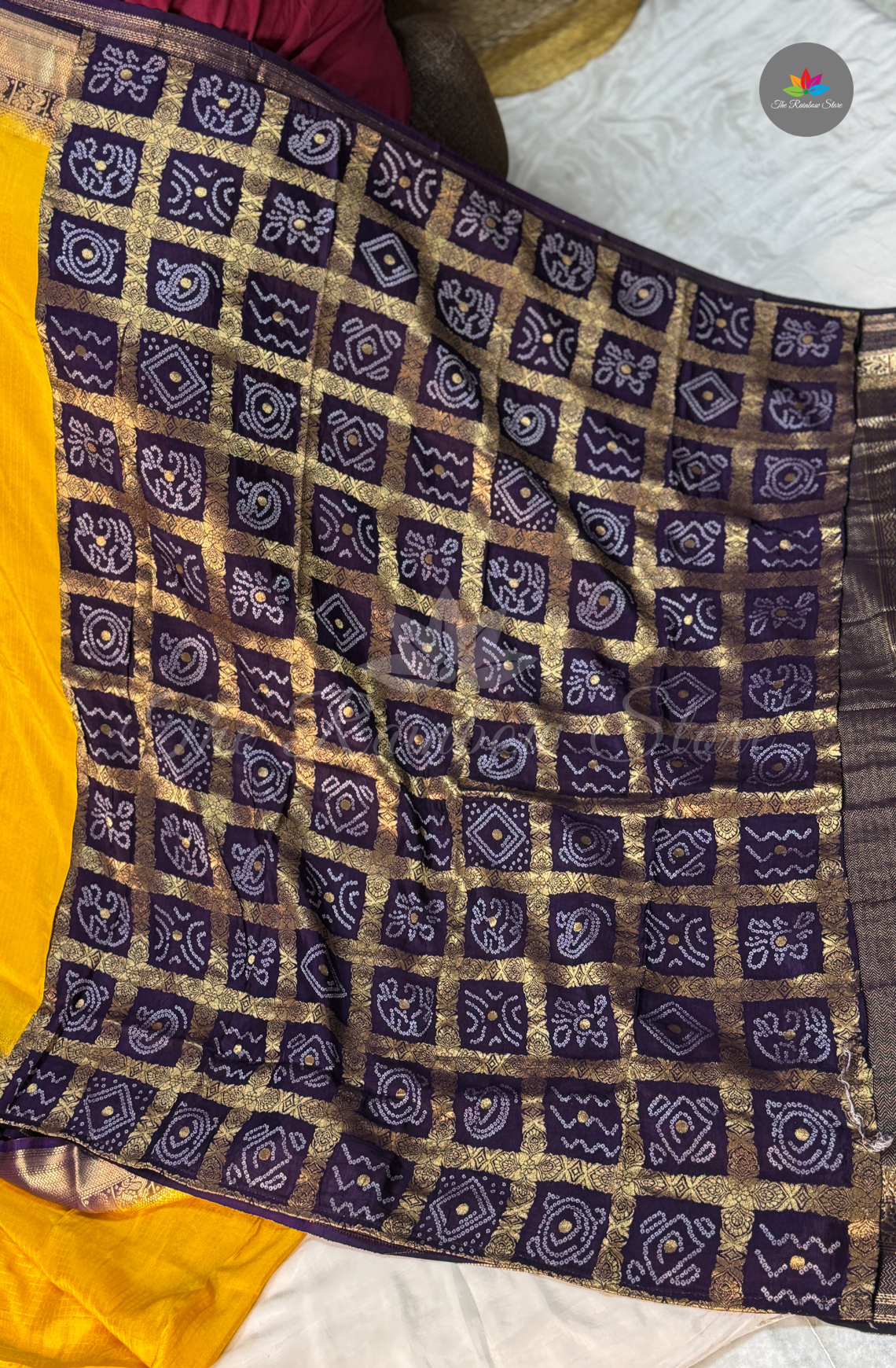 Crepe Silk  Saree - Bright Mustard Yellow