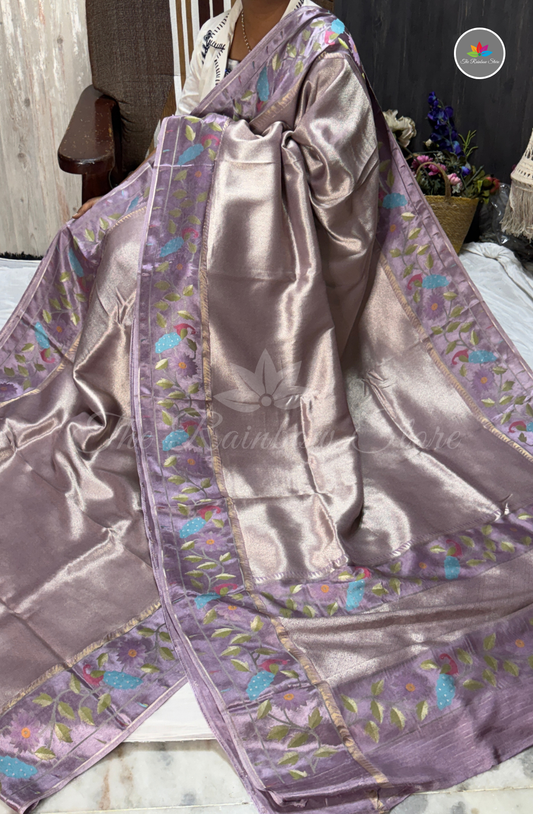 Brocade Tissue Saree - Lavender