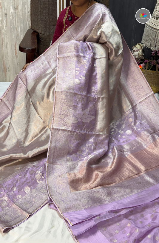 Brocade Tissue Saree - Lilac