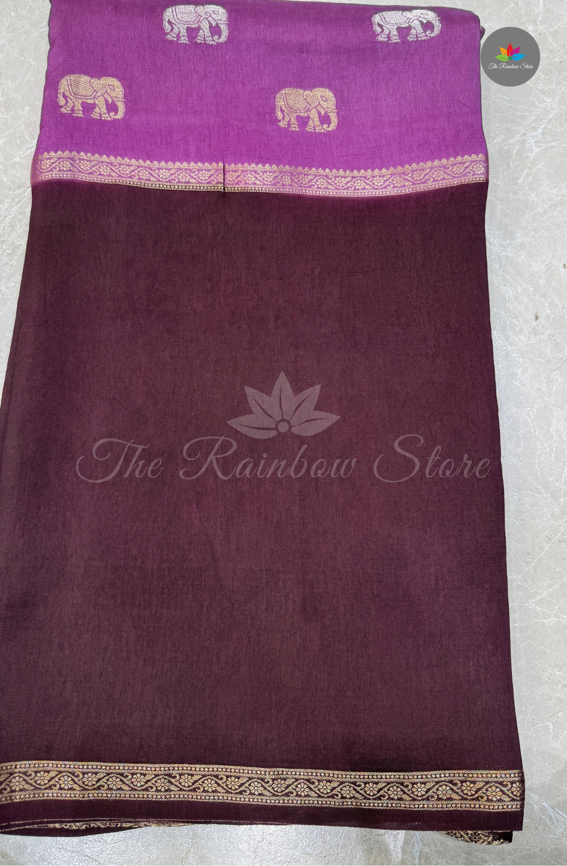Visco Crepe Saree - Deep Burgundy