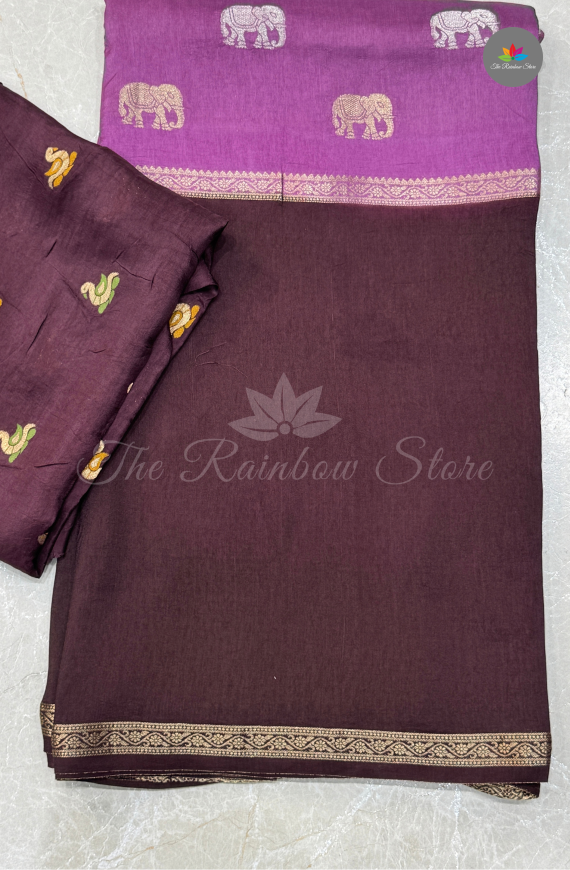 Visco Crepe Saree - Deep Burgundy