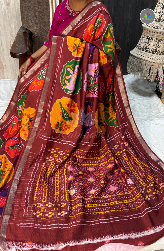 Mangalagiri Pattu Saree - Coffee Brown