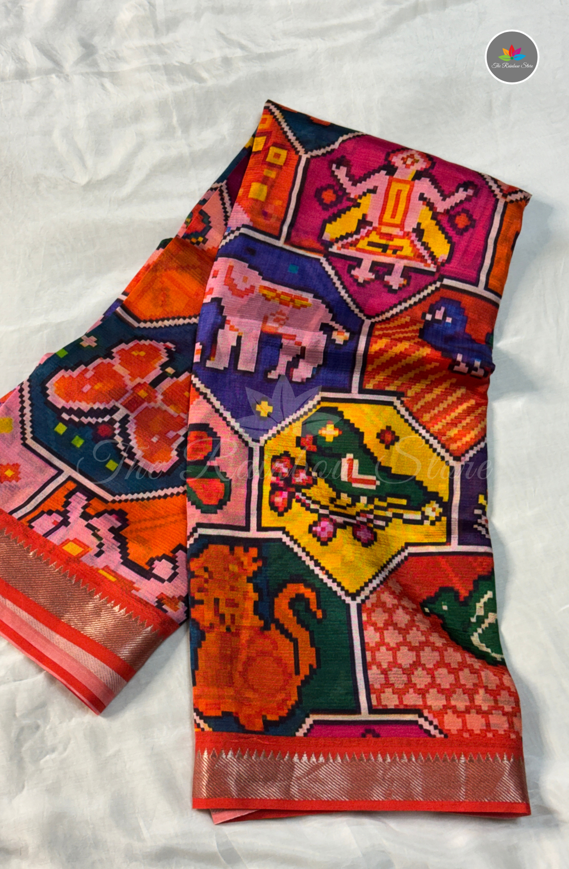 Mangalagiri Pattu Saree - Coral Pink