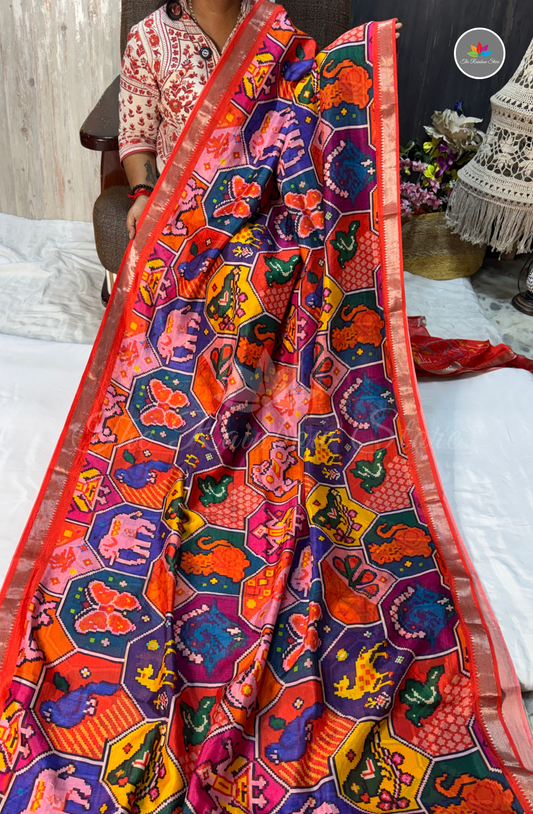Mangalagiri Pattu Saree - Coral Pink