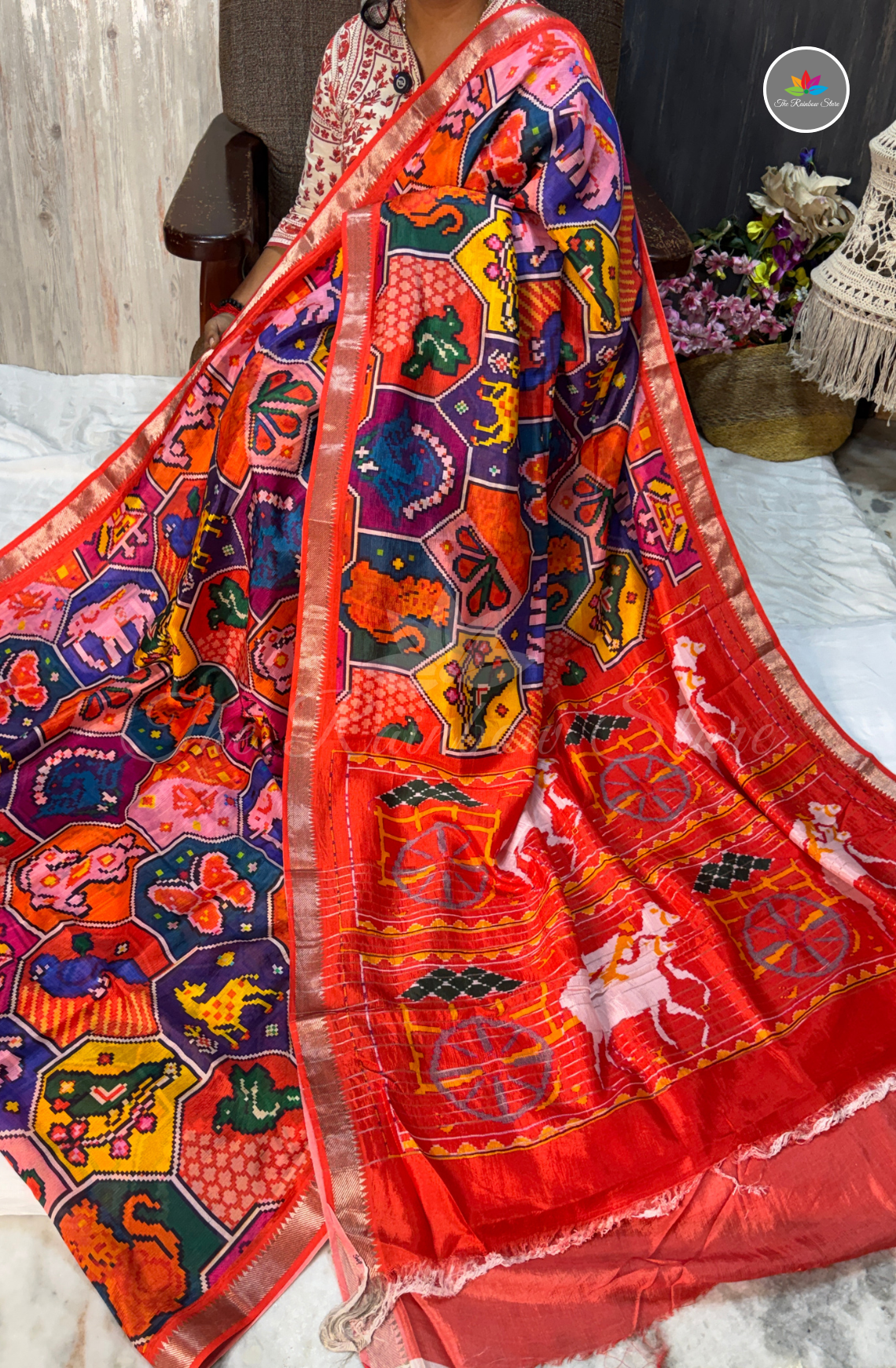 Mangalagiri Pattu Saree - Coral Pink