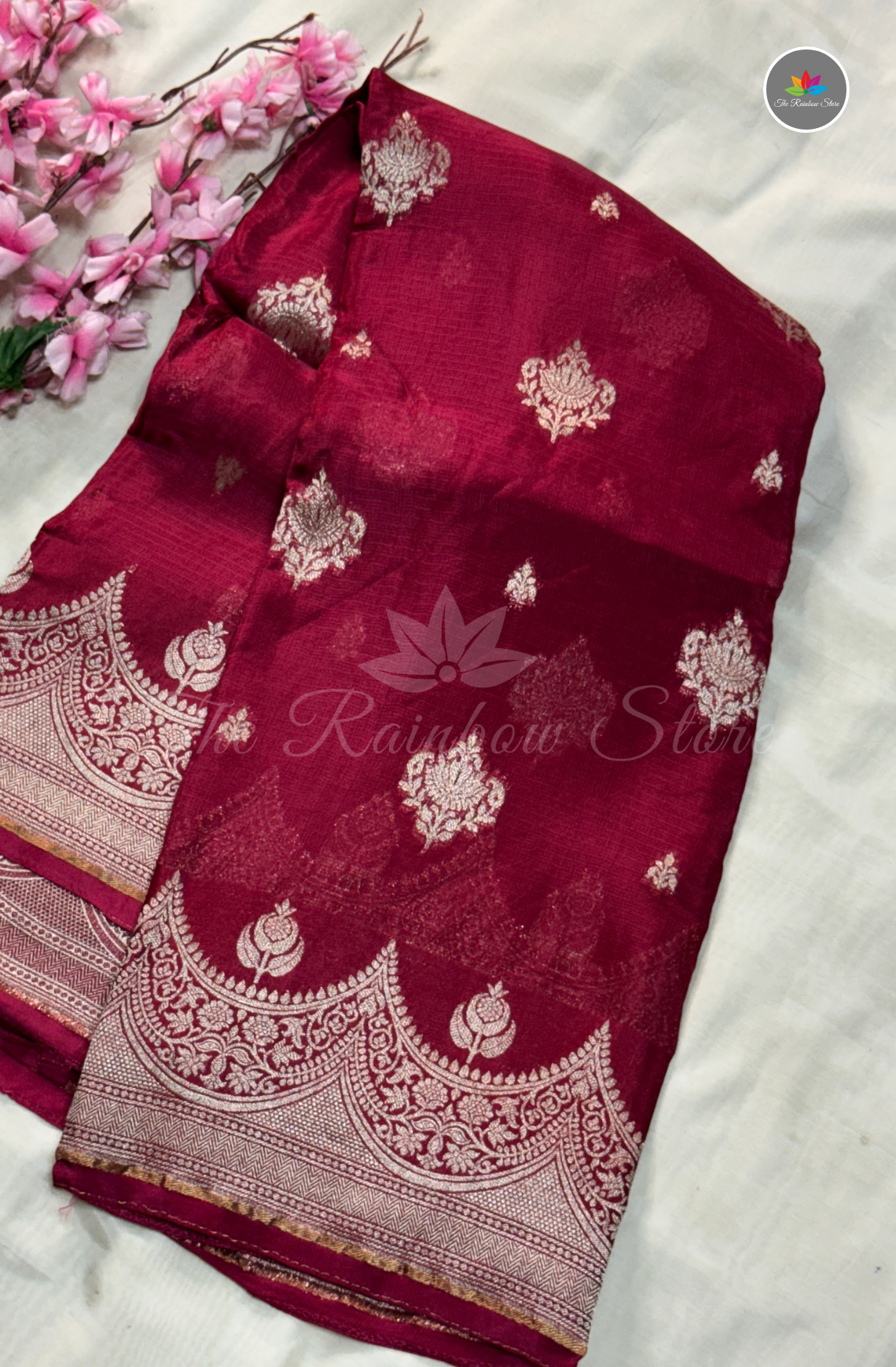 Manipur Kota Silk Saree - Deep Magenta