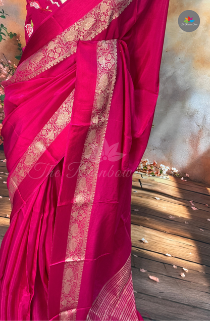 Mysore Silk Saree - Deep Magenta Pink