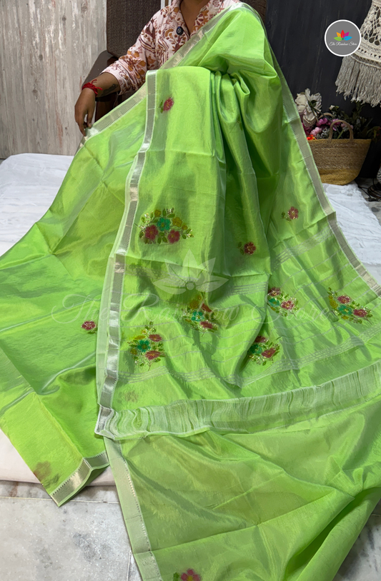 Designer Mangalagiri Saree - Green