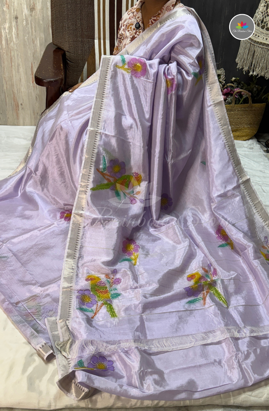 Designer Mangalagiri Saree - Lavender