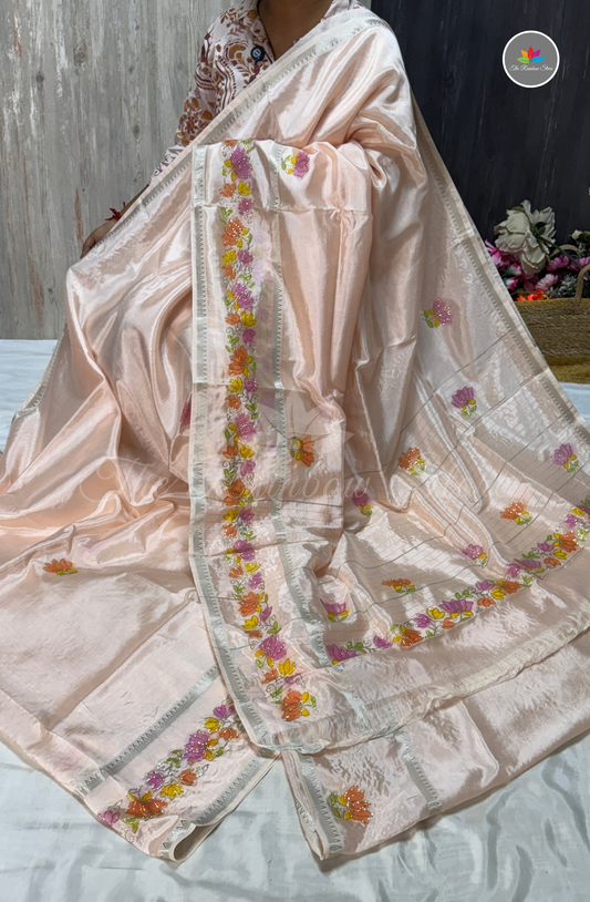 Designer Mangalagiri Saree - Peach