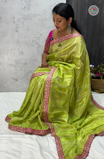 Premium Designer Tissue Saree - Green