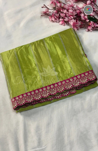 Premium Designer Tissue Saree - Green