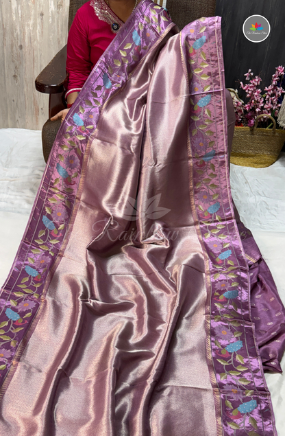 Brocade Tissue Saree - Dusty Lavender Pink