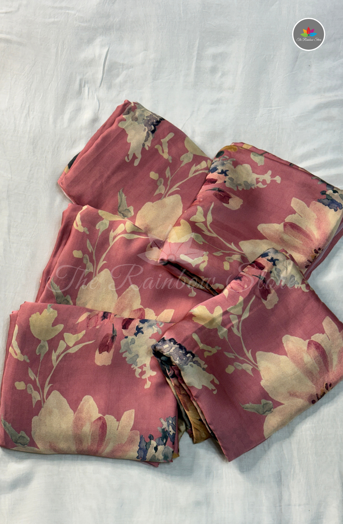 Mysore Crepe Saree - Dusty Rose Pink