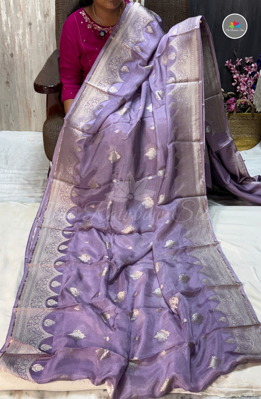Manipur Kota Silk Saree - Graceful Lavender