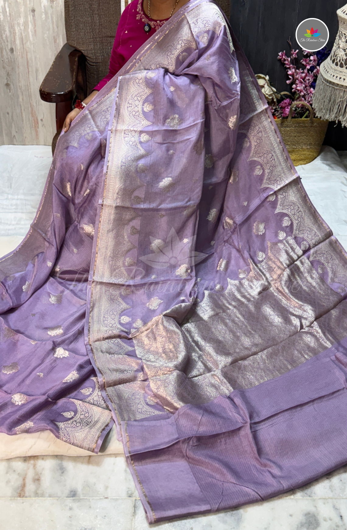 Manipur Kota Silk Saree - Graceful Lavender