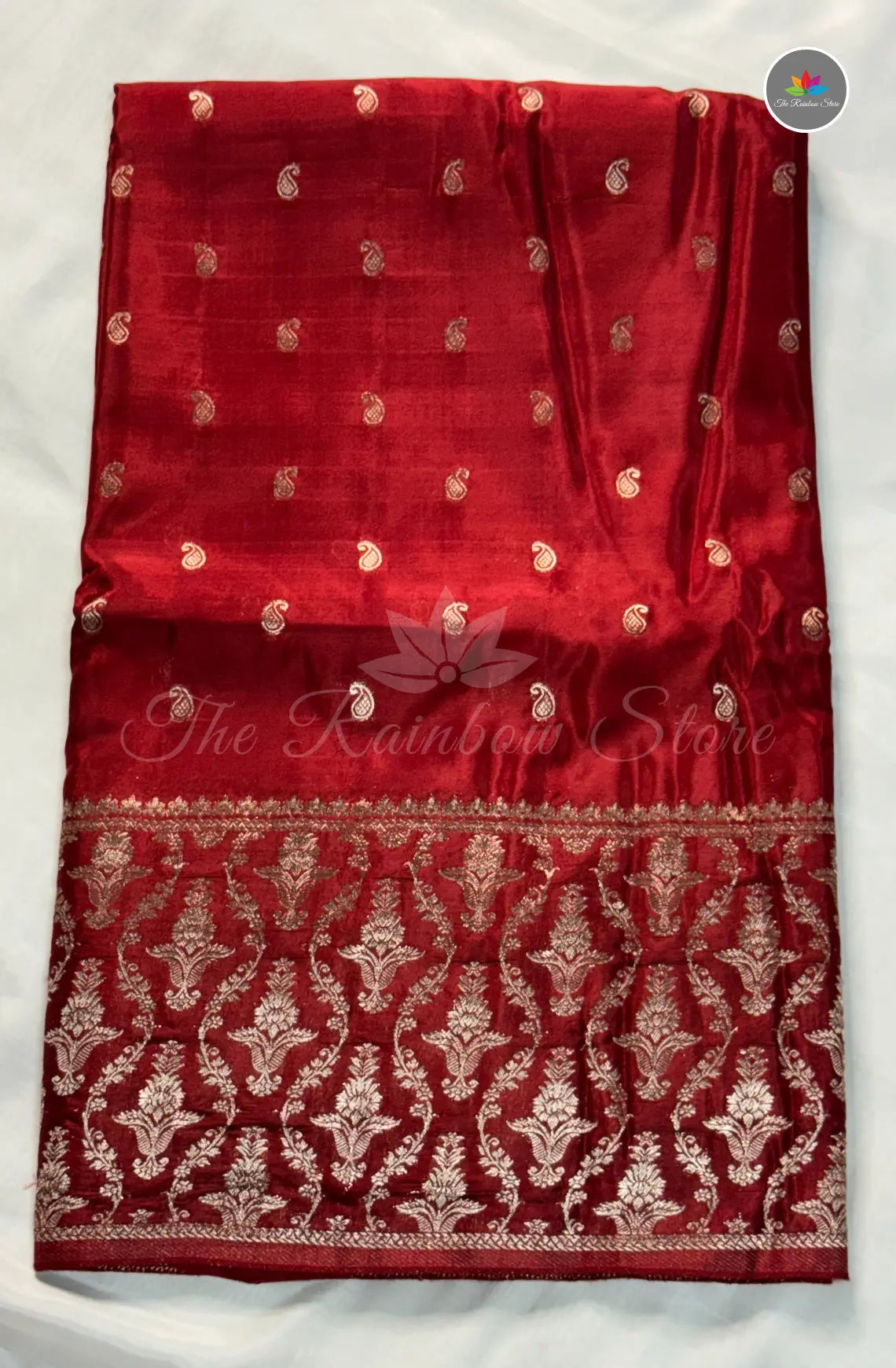 H/O Pattu Crepe Saree - Maroon