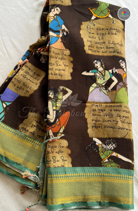 Vintage Handloom Pattu Silk - Coffee Brown