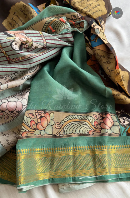 Vintage Handloom Pattu Silk - Coffee Brown