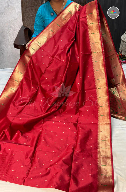 Pure Handloom Soft Silk - Red