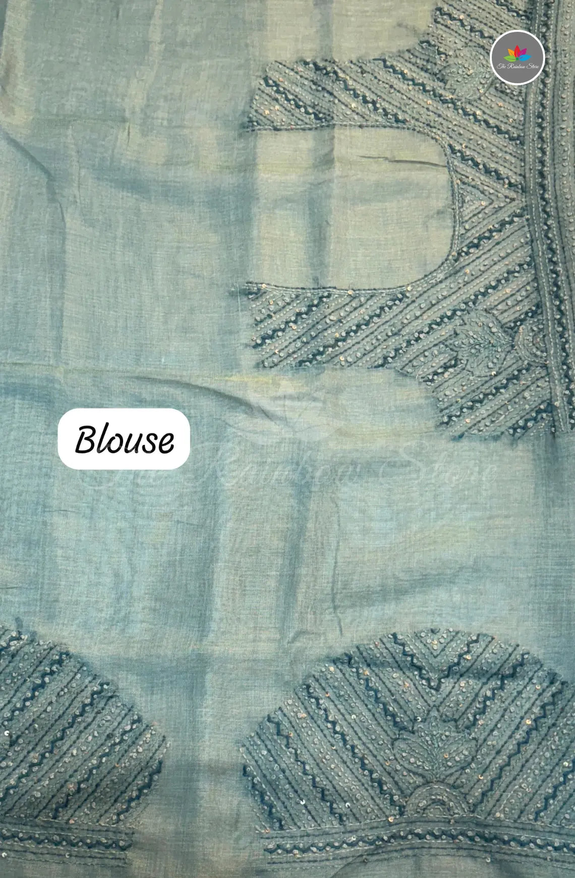 Handmade Knot Work Saree - Teal Green