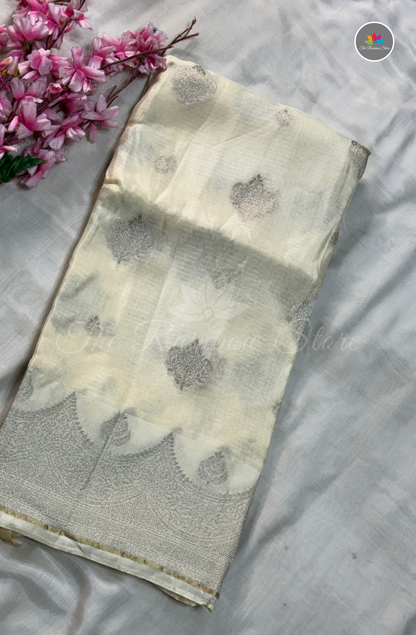 Manipur Kota Silk Saree - Ivory Cream