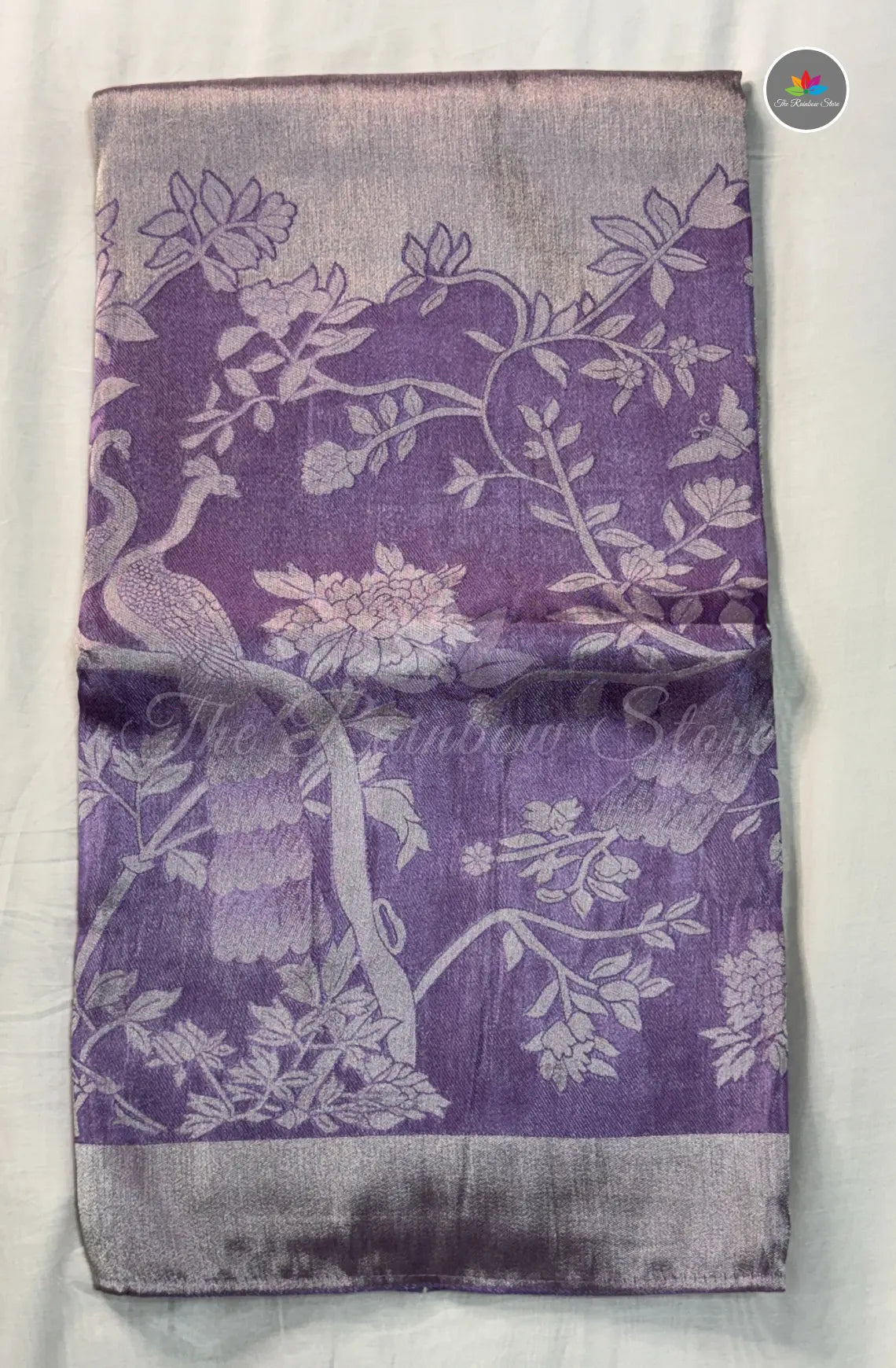 Elegant Jamdani Tissue Saree - Lavender
