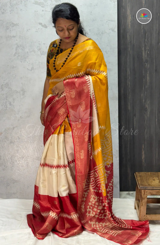 Premium Jute Soft Silk Saree - Mustard Yellow