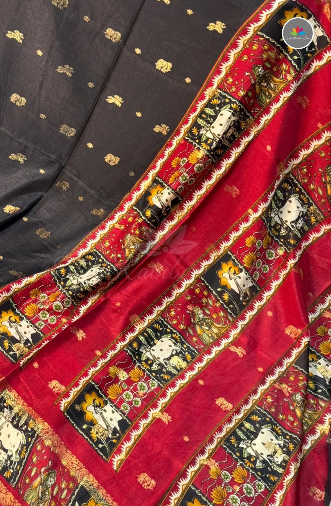 Kalamkari Weaving Saree with Softness - Black