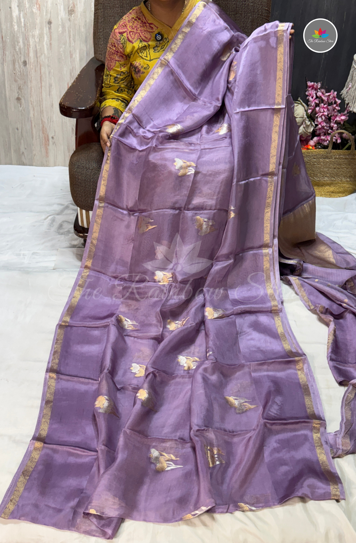 Organza Silk Saree - Lavender