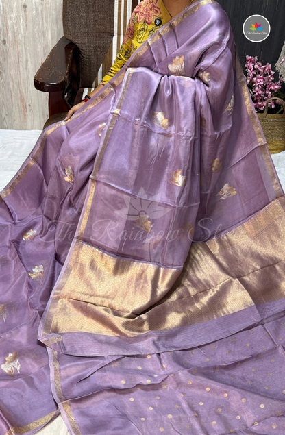 Organza Silk Saree - Lavender