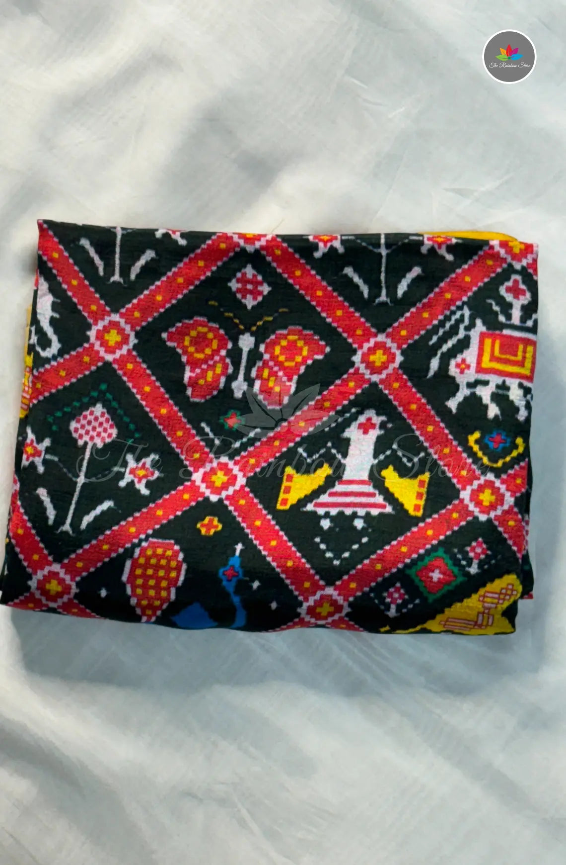 Premium Mangalagiri Pattu with Small Border - Black