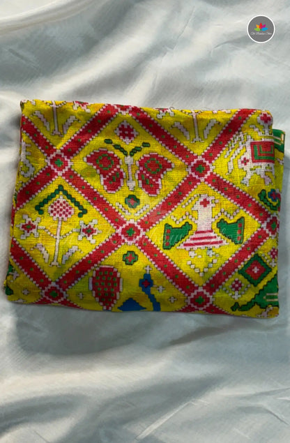 Premium Mangalagiri Pattu with Small Border - Bright Yellow