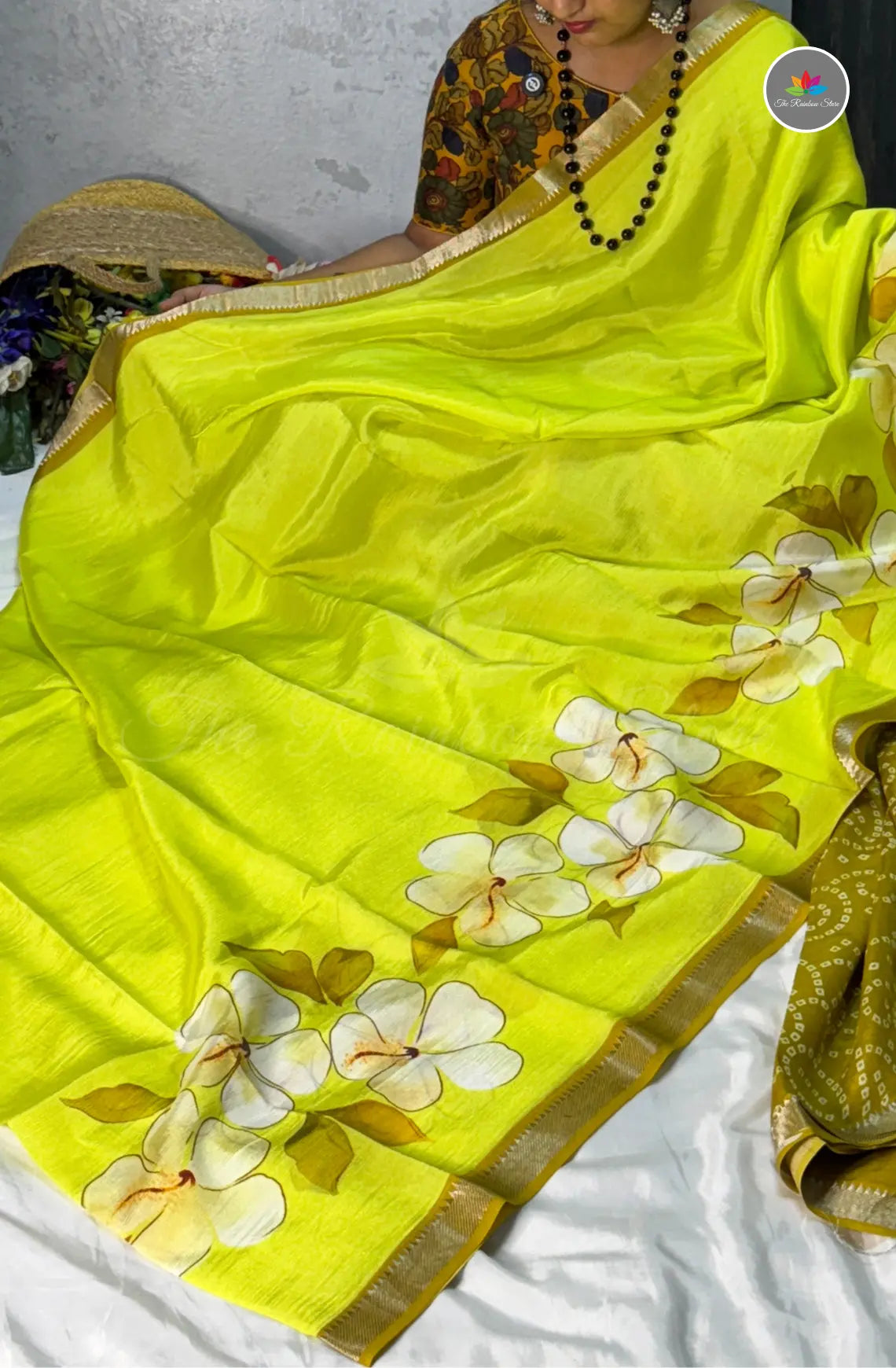 Premium Mangalagiri Pattu With Small Border - Green