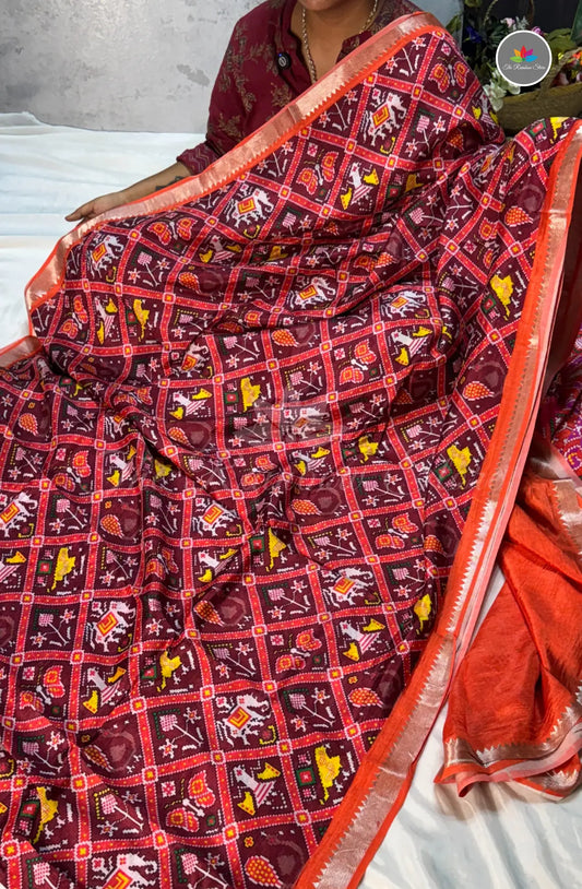 Premium Mangalagiri Pattu with Small Border - Maroon