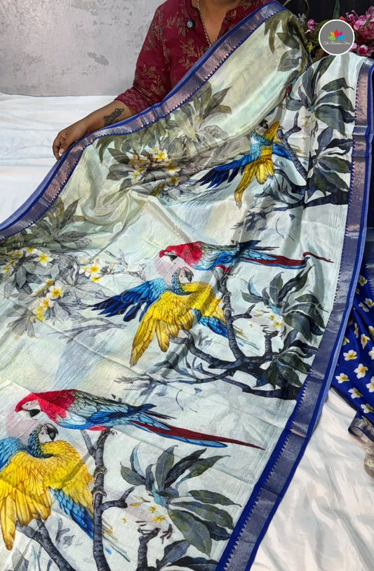 Premium Mangalagiri Pattu with Small Border - Off White